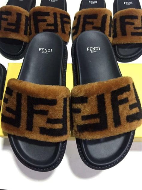 fendi slippers fake|fendi fluffy slippers.